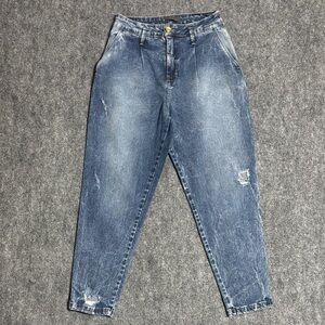 PITT Jeans Pleated High-Waist Distressed Tapered Denim | Y2K Retro Style